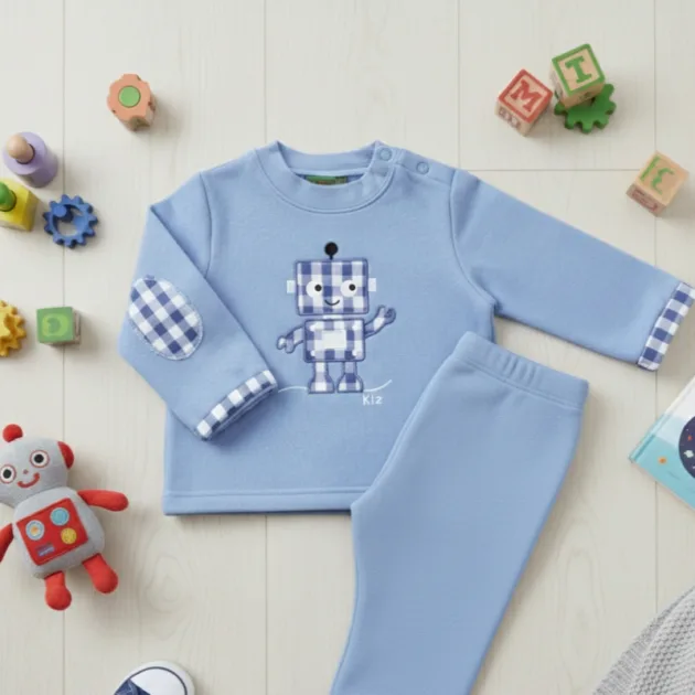 CHANDAL NIÑO AZUL CLARO ROBOT VUELTA MANGAS KIZ