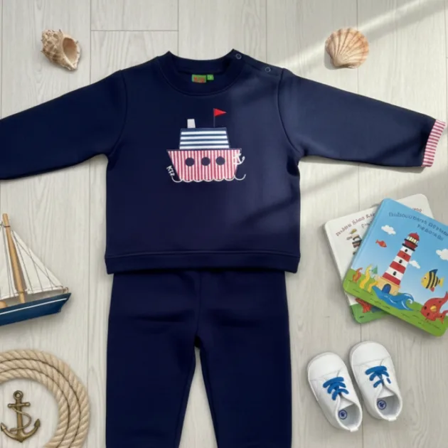 CHANDAL NIÑO AZUL MARINO BARCO PIRATA VUELTA MANGAS KIZ