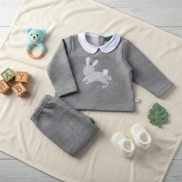CHANDAL NIÑO GRIS CONEJO CUELLO BEBÉ KIZ