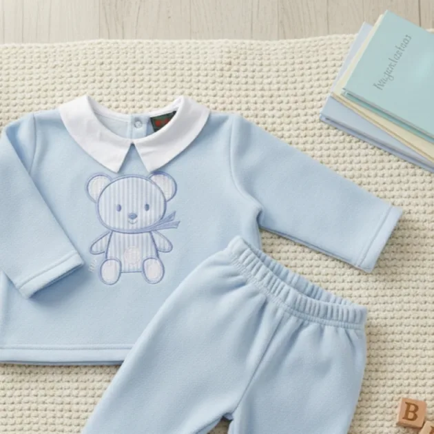 CHANDAL NIÑO AZUL CELESTE OSITO CUELLO BEBÉ KIZ
