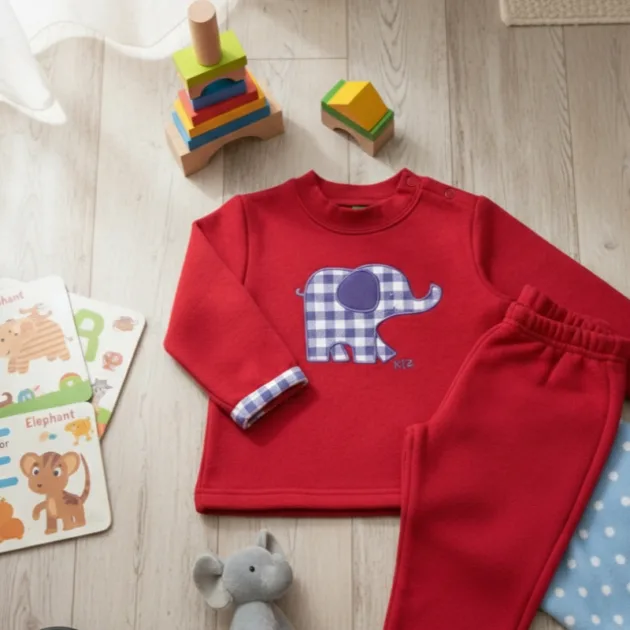 CHANDAL NIÑO ROJO ELEFANTE VUELTA MANGAS Y CODERAS KIZ