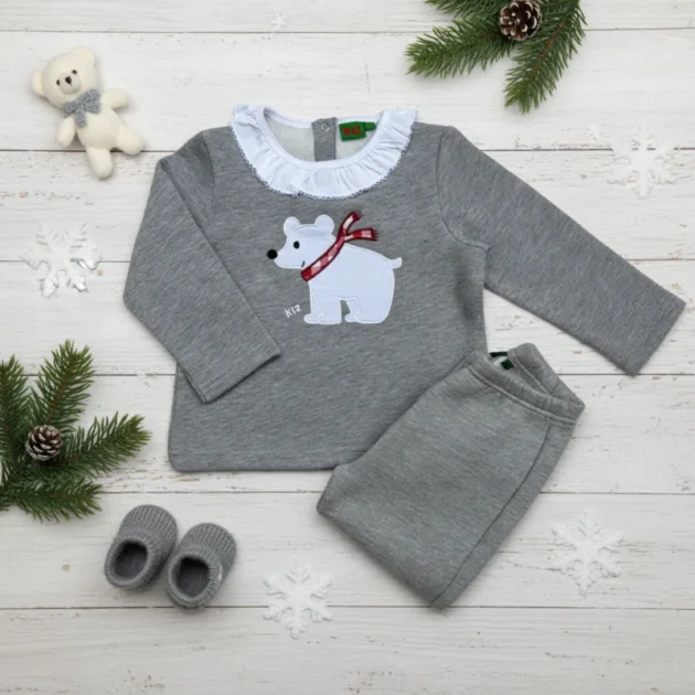 CHANDAL NIÑA GRIS OSO POLAR VOLANTE KIZ