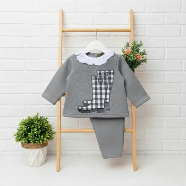 CHANDAL NIÑA GRIS BOTAS VOLANTE KIZ