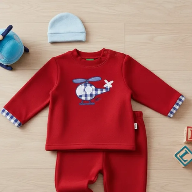CHANDAL NIÑO ROJO HELICÓPTERO VUELTA MANGAS KIZ