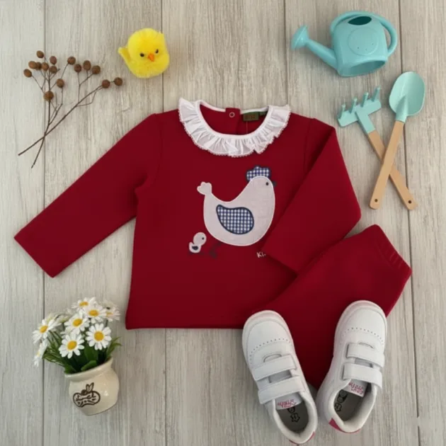 CHANDAL NIÑA ROJO GALLINA VOLANTE KIZ