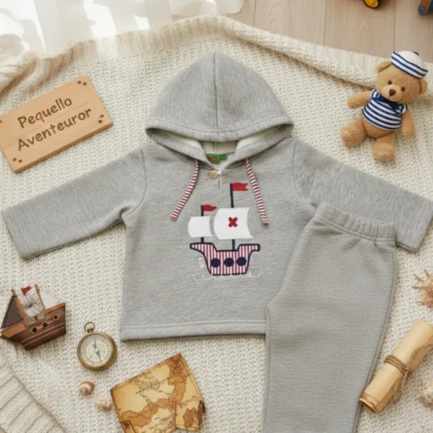 CHANDAL NIÑO GRIS COHETE CAPUCHA KIZ
