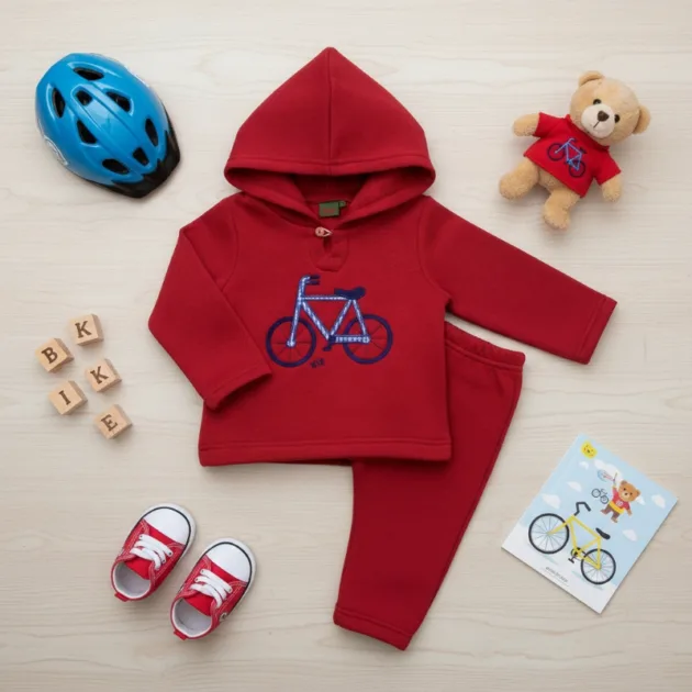 CHANDAL NIÑO ROJO CAPUCHA BICICLETA KIZ