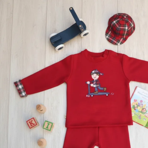 CHANDAL NIÑO ROJO PATINETE VUELTA MANGAS KIZ