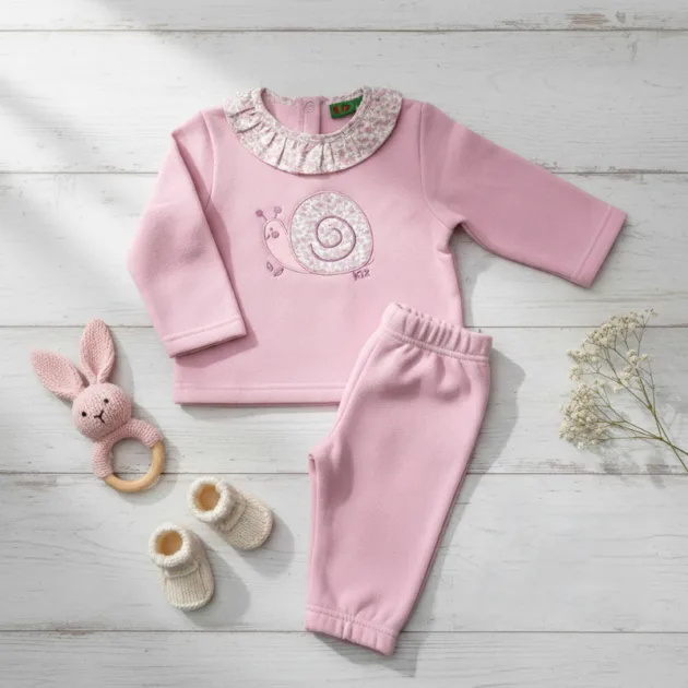 CHANDAL NIÑA ROSA BEBÉ VOLANTE CARACOL KIZ