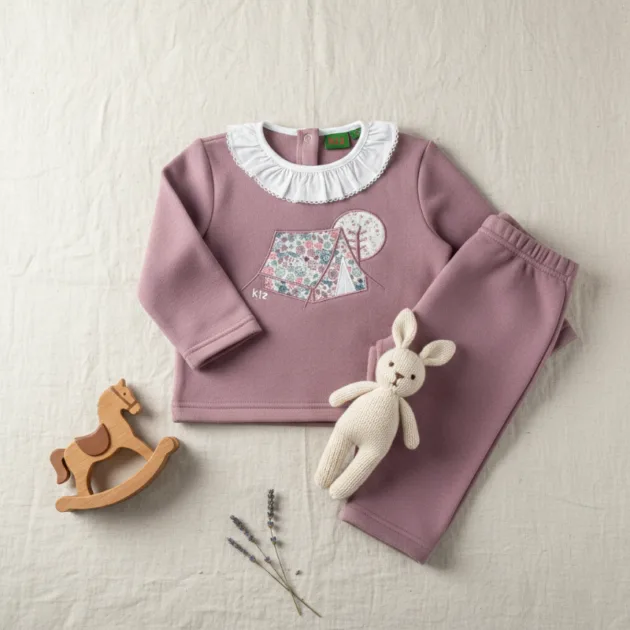CHANDAL NIÑA MALVA TIENDA DE CAMPAÑA CUELLO VOLANTE KIZ