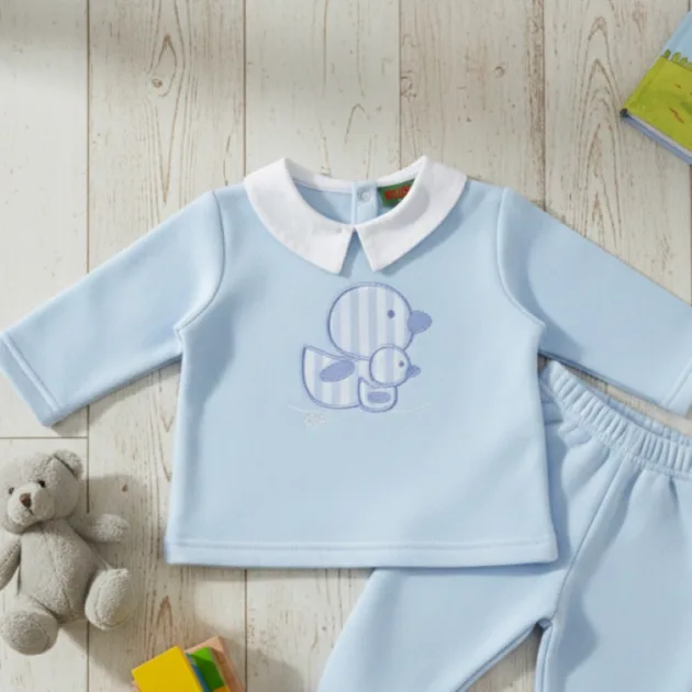 CHANDAL NIÑO AZUL CELESTE PATITOS CUELLO BEBÉ KIZ