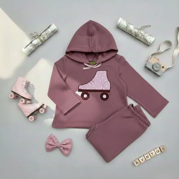 CHANDAL NIÑA ROSA EMPOLVADO CAPUCHA PATIN KIZ
