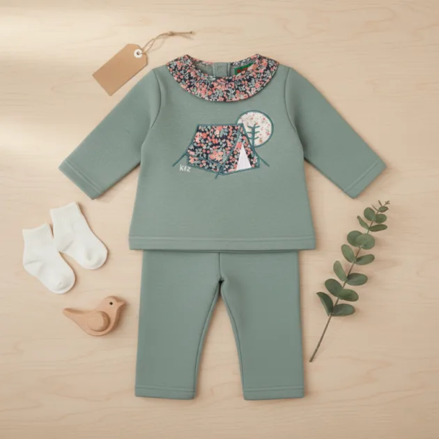 CHANDAL NIÑA MINT TIENDA DE CAMPAÑA CUELLO VOLANTE TELA KIZ