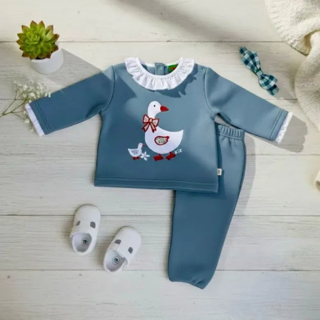CHANDAL NIÑA AZUL OCÉANO OCA CUELLO VOLANTE KIZ