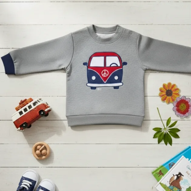 SUDADERA NIÑO GRIS FURGONETA KIZ