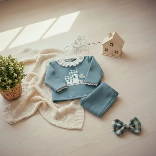 CHANDAL NIÑA AZUL OCÉANO CASITA CUELLO VOLANTE KIZ