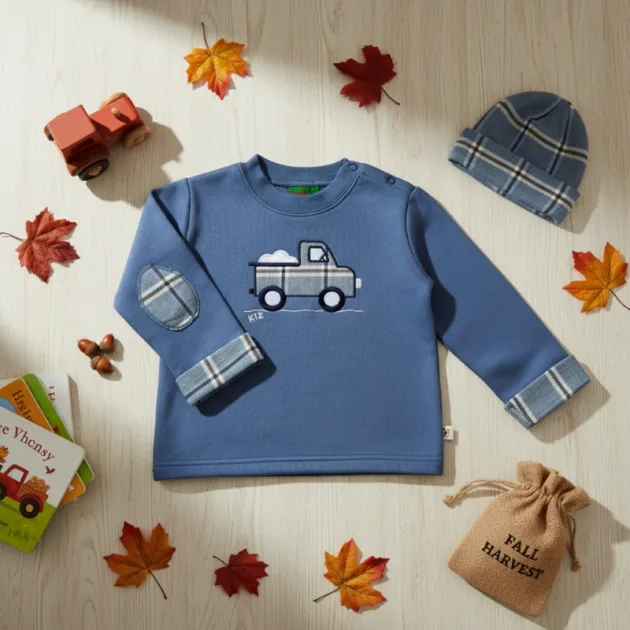 SUDADERA NIÑO AZUL HUMO CAMIÓN VUELTA MANGAS KIZ