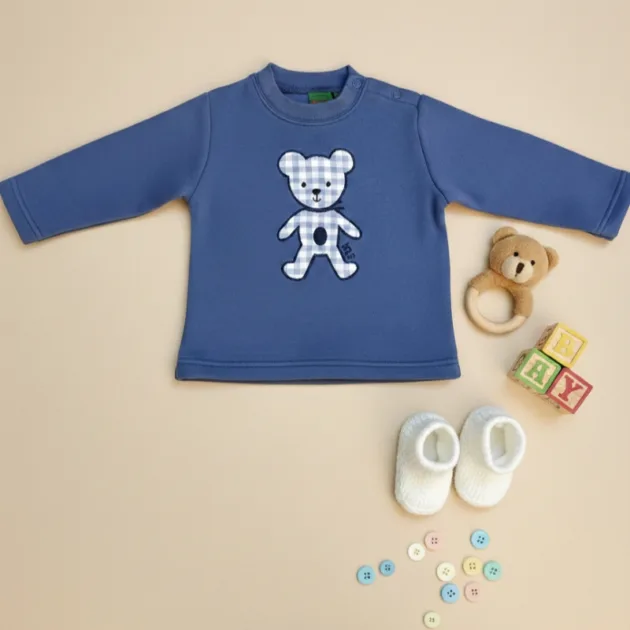SUDADERA NIÑO AZUL HUMO OSO KIZ