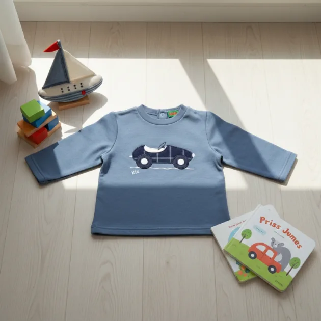 SUDADERA NIÑO AZUL HUMO COCHE KIZ