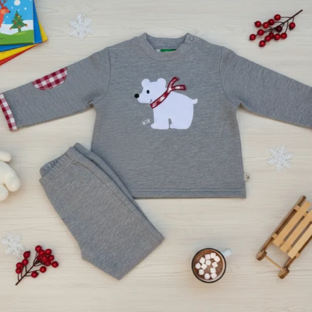 CHANDAL NIÑO GRIS OSO POLAR VUELTA MANGAS KIZ