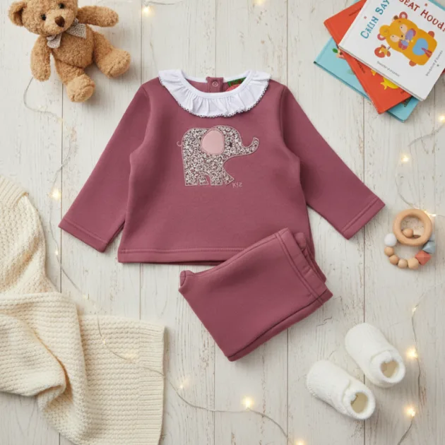 CHANDAL NIÑA ROSA EMPOLVADO ELEFANTE VOLANTE KIZ