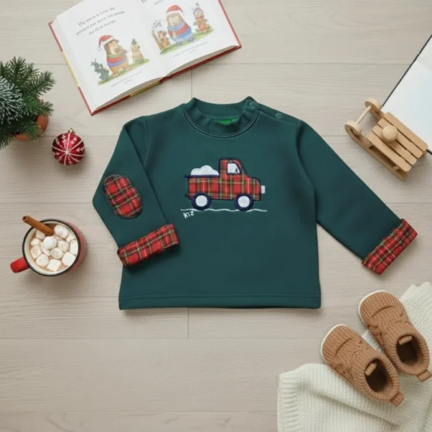 SUDADERA NIÑO VERDE BOTELLA CAMIÓN VUELTA MANGAS KIZ