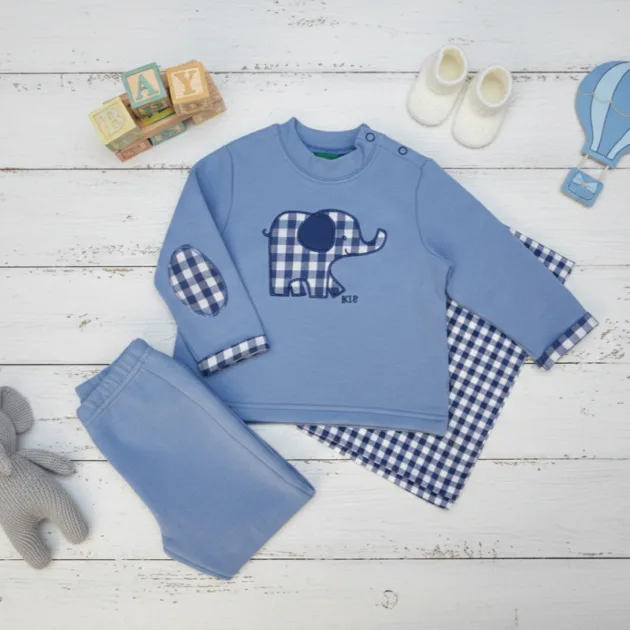 CHANDAL NIÑO AZUL CLARO ELEFANTE VUELTA MANGAS KIZ