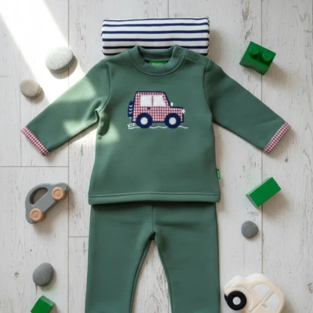 CHANDAL NIÑO VERDE LIQUEN COCHE VUELTA MANGAS KIZ