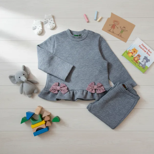 CHANDAL NIÑA GRIS 2 LAZOS KIZ