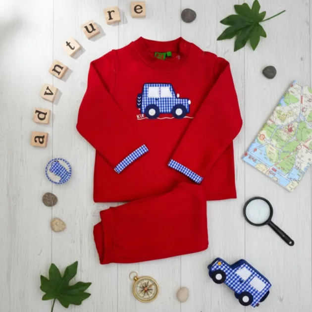 CHANDAL NIÑO ROJO COCHE VUELTA MANGAS KIZ