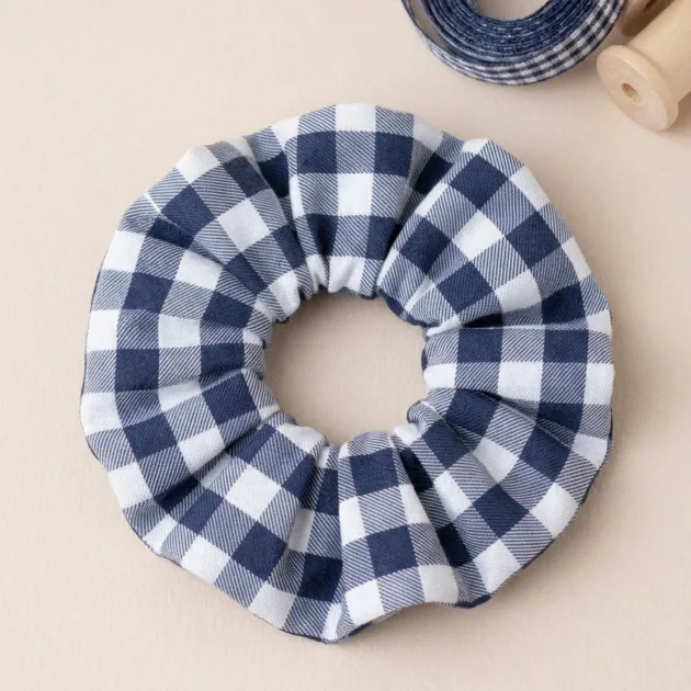 SCRUNCHIE VICHY AZUL MARINO