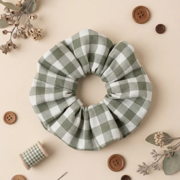 SCRUNCHIE VICHY VERDE CAZA