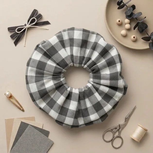 SCRUNCHIE VICHY GRIS