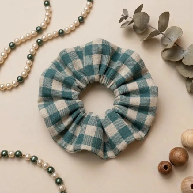 SCRUNCHIE VICHY AZUL OCÉANO